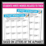 Back to School Digital Activity - Alphabet Introduction First Day Icebreaker