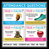Attendance Questions or Daily Bell Ringers - True or False Questions