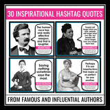 Author Posters - Hashtag Quotes Bulletin Board Display Decor and Assignment