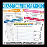 Back to School Activities and Assignments - First Days of School Activity Bundle