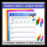 Back to School Activity - Internet History Get to Know You First Day Activity