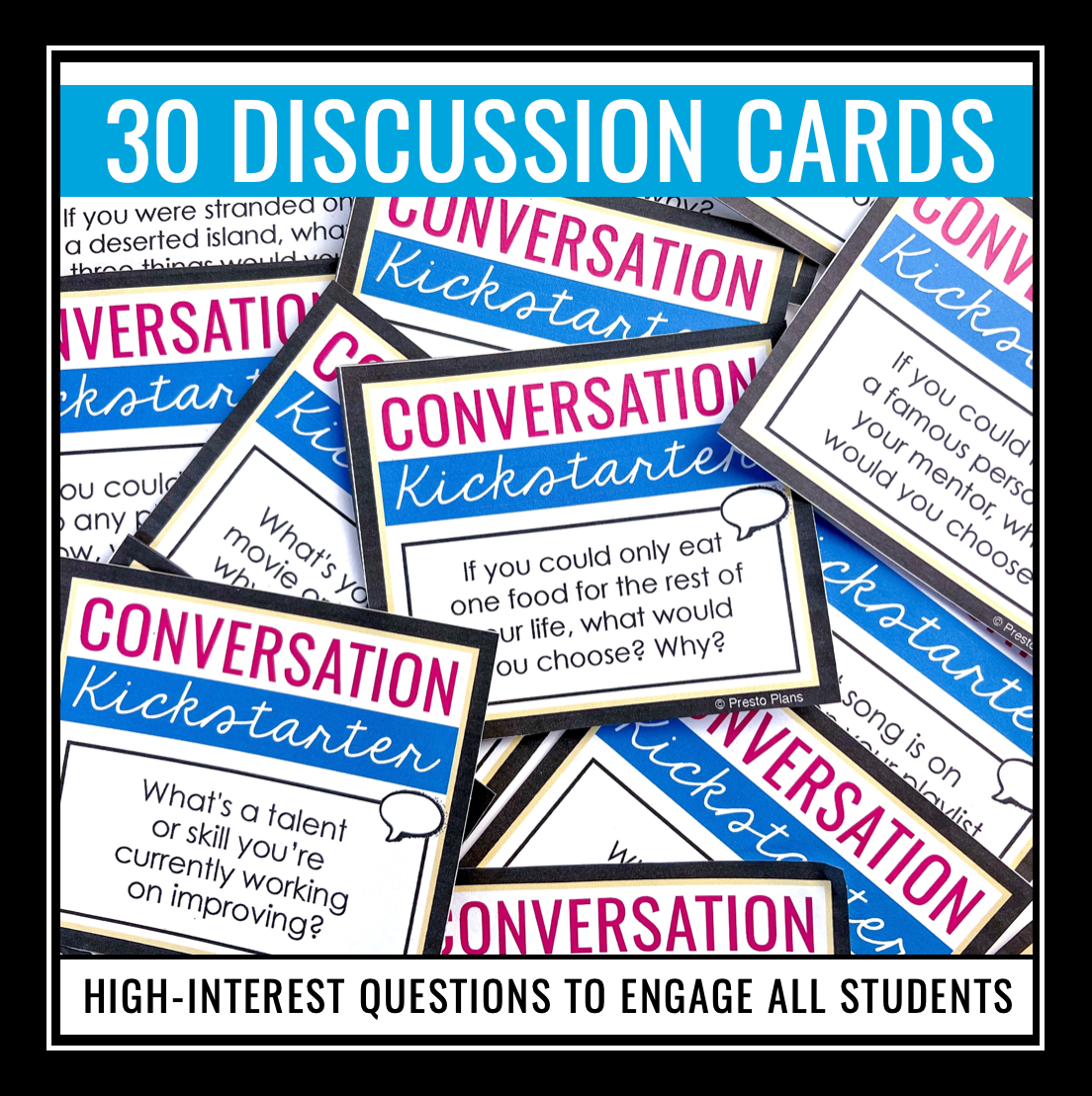 Back to School Get To Know You Discussion Task Cards Activity for Midd ...