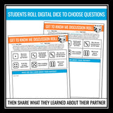 Back to School Activity - Discussion First Day Get to Know You Digital Game