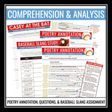 Casey at the Bat by Ernest Lawrence Thayer Poetry Presentation & Assignments