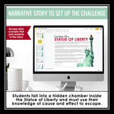 Cause and Effect Presentation & Nonfiction Escape Room Digital Reading Activity