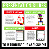 Christmas Writing Assignment - Resume for an Elf Creative Holiday Activity