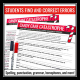 Christmas Grammar Worksheet Assignment Grammar Activity - Holiday Candy Canes