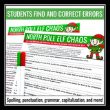 Christmas Grammar Worksheet Assignment Grammar Activity - North Pole Elf