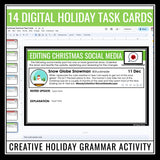 Christmas Grammar Activity - Editing Errors in Holiday Social Media - Digital