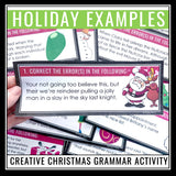 Christmas Grammar Activity - Editing Grammar Errors in Holiday Task Cards