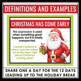 Christmas Idioms Posters and Activity - Bulletin Board Holiday Class Decor