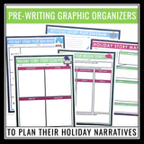 Christmas Writing - Narrative Task Cards, Graphic Organizers, and Templates