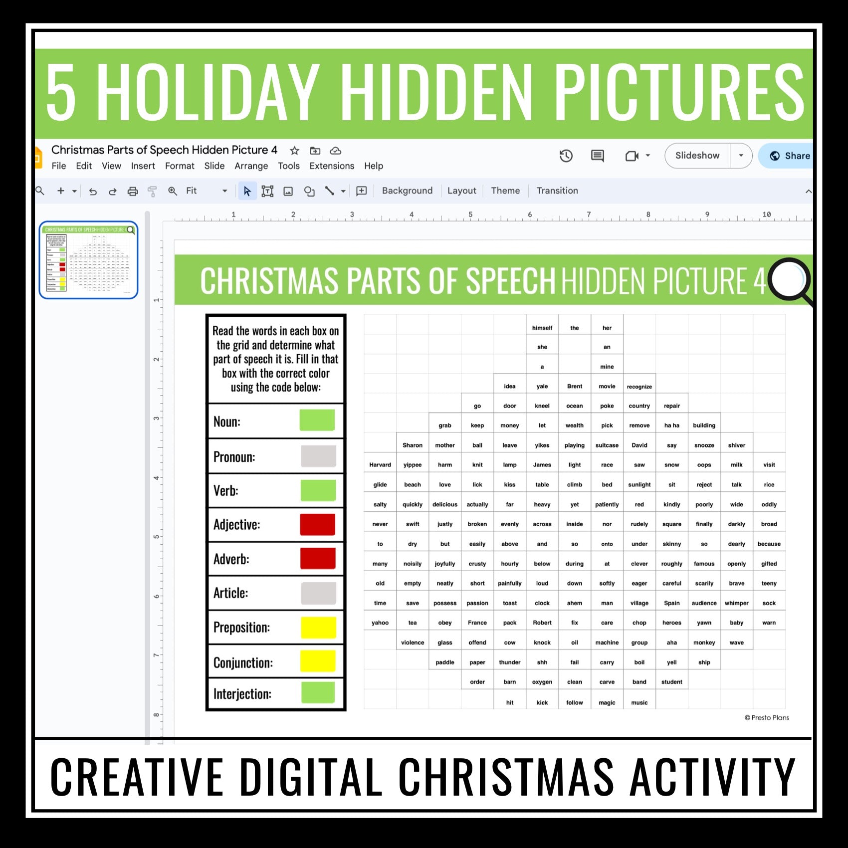 christmas-parts-of-speech-digital-activity-color-code-hidden-mystery-presto-plans for Free Printable Hidden Pictures Christmas Christmas Parts of Speech Digital Activity - Color Code Hidden Mystery – Presto Plans for Free Printable Hidden Pictures Christmas