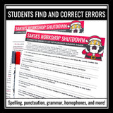 Christmas Grammar Worksheet Assignment Grammar Activity - Santa’s Workshop