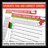 Christmas Grammar Worksheet Assignment Grammar Activity - Holiday Stockings