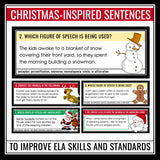 Christmas Task Cards - Grammar, Parts of Speech, Vocabulary, Figurative Language