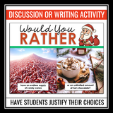 Christmas Would You Rather Questions Activity - Discussion or Writing Prompts