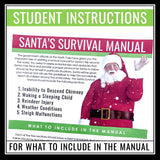 Christmas Writing Assignment - Santa Survival Manual Holiday Writing Activity