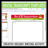 Christmas Writing Assignment - Elf Interview Holiday Winter Activity - Digital