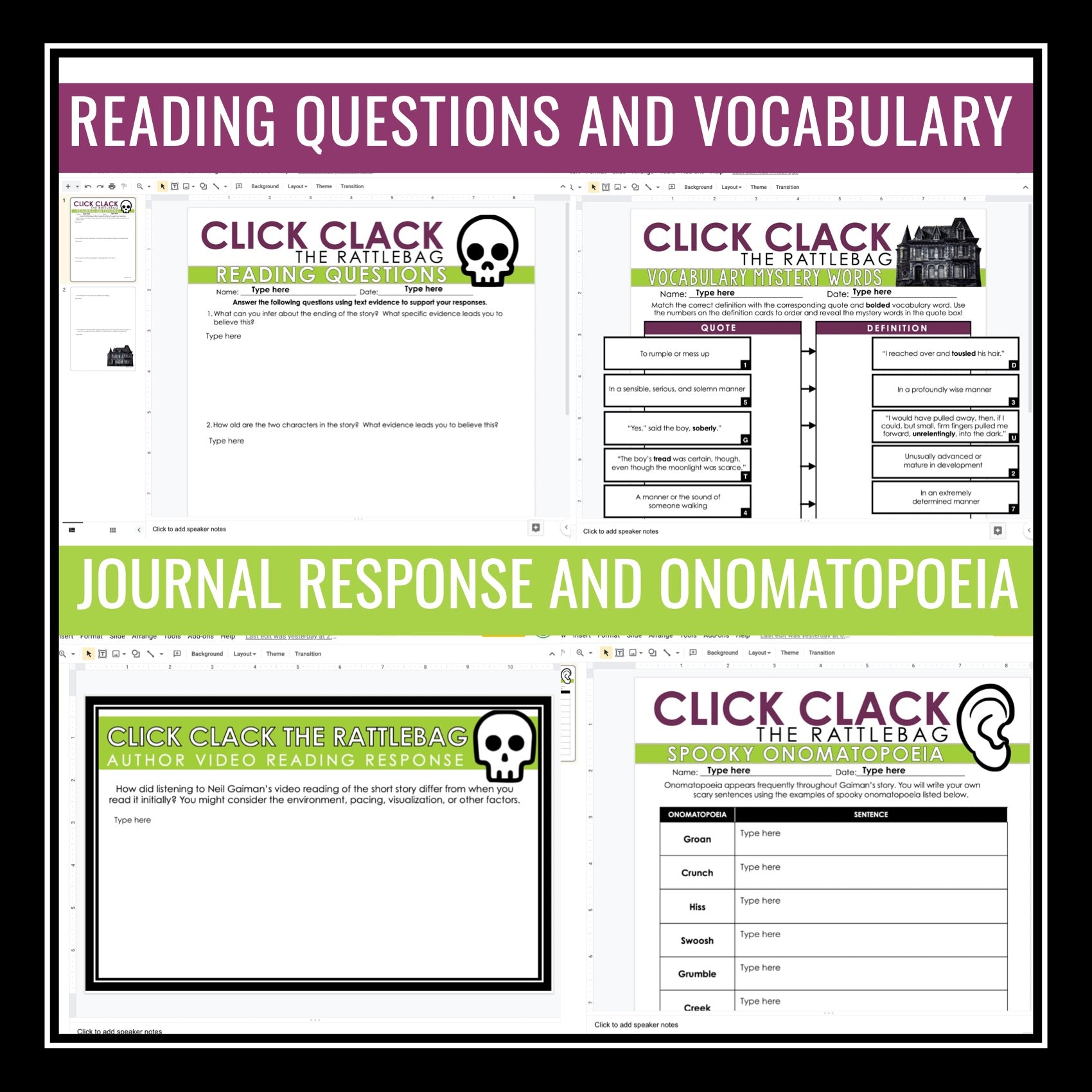 Click Clack Rattleback Click Clack the Rattlebag by Neil Gaiman - Digital Short Story Resourc ...