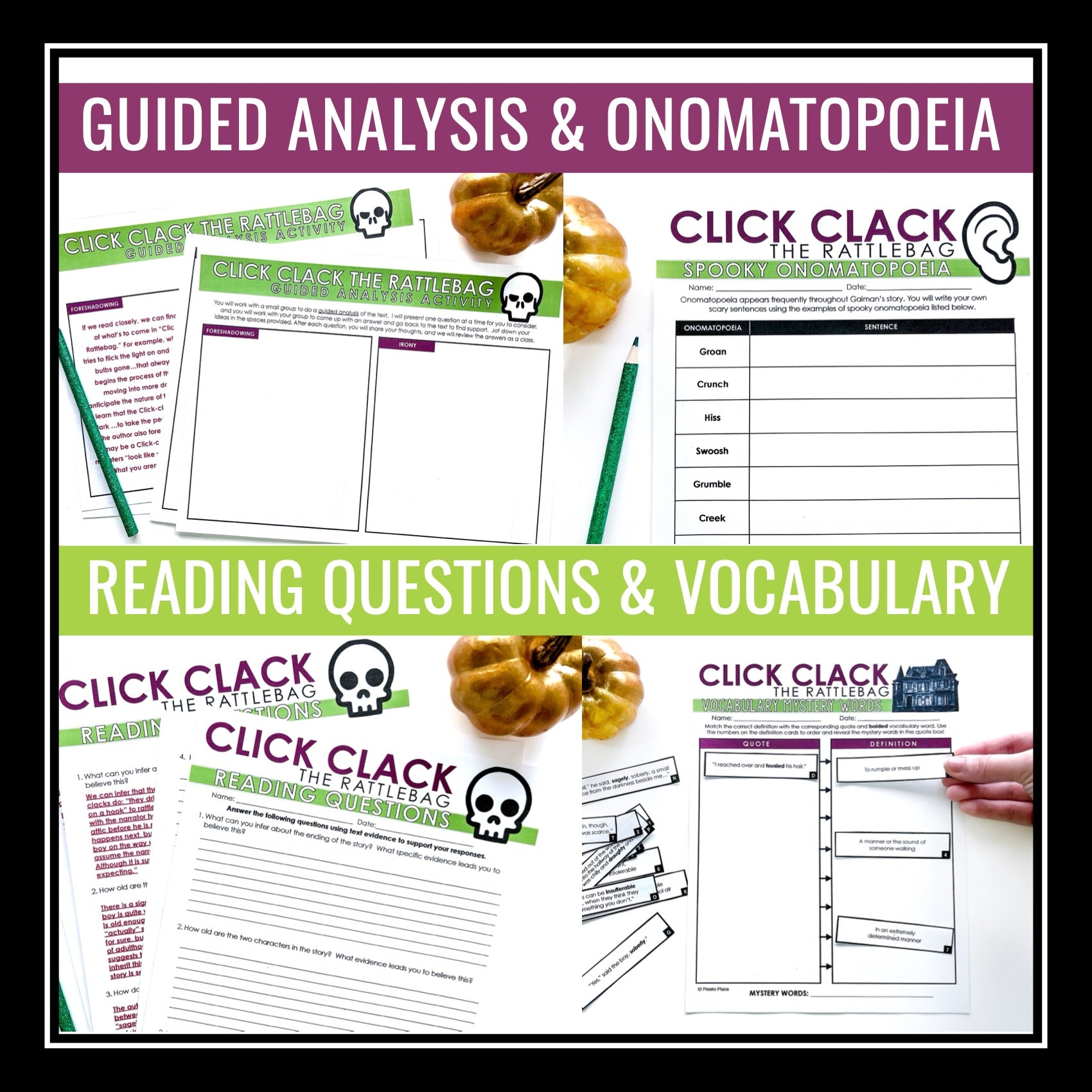 Click Clack the Rattlebag by Neil Gaiman - Short Story Unit Lesson