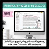 Types of Conflict Presentation Slides & Digital Escape Room Reading Activity