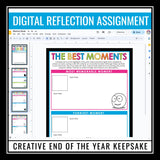 End of the Year Digital Memory Book - Writing Assignment for the End of the Year