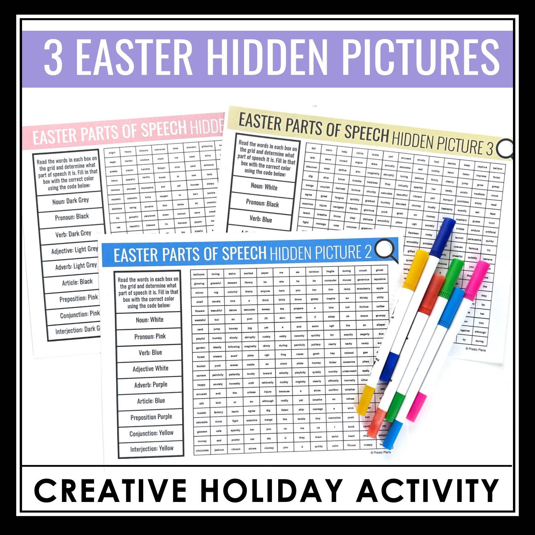 Easter Parts of Speech Activity - Coloring Hidden Mystery Pictures – Presto Plans easter-parts-of-speech-activity-coloring-hidden-mystery-pictures-presto-plans