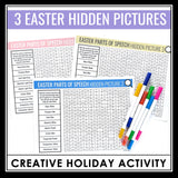 Easter Parts of Speech Activity - Coloring Hidden Mystery Pictures