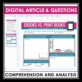 Nonfiction Reading Comprehension Digital Activities - Ebooks vs. Print Books