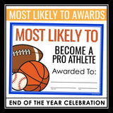 End of the Year Awards - Most Likely To Edition Student Award Certificates Vol 3