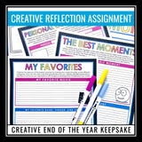 End of the Year Memory Book Assignment - End of the School Year Writing Activity