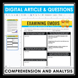 Nonfiction Reading Comprehension Digital Article & Activities History of Emojis