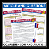 Nonfiction Reading Comprehension Article and Activities - Cliff Young Farmer