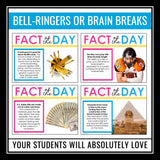 Fact of the Day Posters or Slides - Brain Breaks or Bell-Ringers Trivia Activity