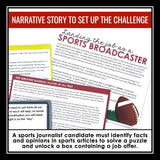Fact and Opinion Text Structure Slides & Escape Room Nonfiction Reading Activity
