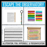 Figurative Language Escape Room Bell Ringer Activities Bundle - Digital