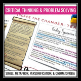 Figurative Language Escape Room Challenge Literary Devices Activity Game