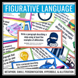 Figurative Language Writing Task Cards - Integrating Literary Devices in Writing