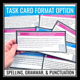 Grammar Bell Ringers - Editing Grammar, Punctuation, & Spelling Task Cards