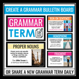 Grammar Posters Classroom Bulletin Board Decor – 76 ELA Grammar Terms Posters