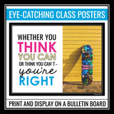 Growth Mindset Posters Classroom Bulletin Board Quotes Display and Student Cards