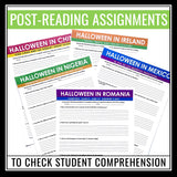 Halloween Around the World Reading Comprehension - Nonfiction Assignments