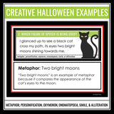 Halloween Figurative Language Activity - Literary Devices Digital Task Cards