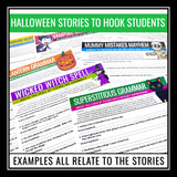 Halloween Grammar Worksheets - Editing Punctuation, Spelling, & Grammar Activity