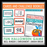 Halloween Word Puzzles Brain Teasers Game – Logic Rebus Word Sense Fun