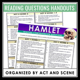 Hamlet Questions - Act and Scene Comprehension Questions for Shakespeare's Play