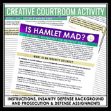 Hamlet Trial Activity - Is Hamlet Mad? Prosecution and Defense Speeches