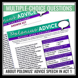 Hamlet Activity - Polonius' Advice Speech Analysis Mystery Word Challenge