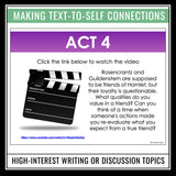 Hamlet Writing Prompts - Video Clips and Journal Writing Topics - Shakespeare